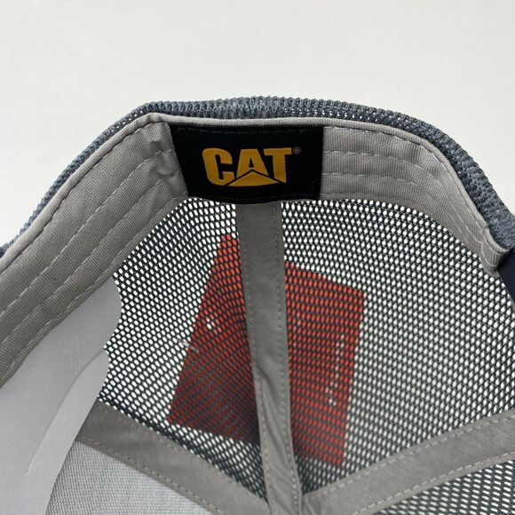 CAT Diesel Blue & Gray Trucker Mesh Snapback Hat Vinyl HVY DTY Logo Heavy Duty - Picture 6 of 7